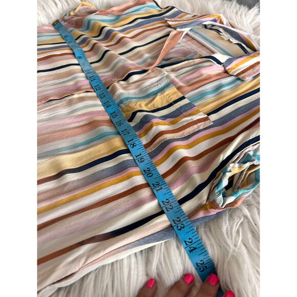 Umgee Women's Beachy Boho Resort Wear Bleached Striped Mini Dress SZ Medium - Picture 10 of 10